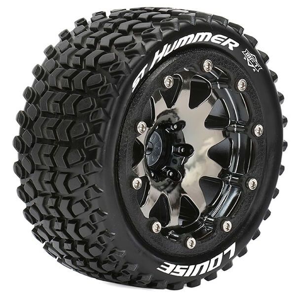 Louise RC ST-Hummer 1:10 Soft Bead-Lock 1/2&quot; Offset Hex 12mm Black Chrome (L-T3314SBCH)