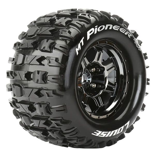 Louise RC MT-Pioneer 1:8 Sport 0&quot; Offset Hex 17mm Black Chrome (L-T3321BC)