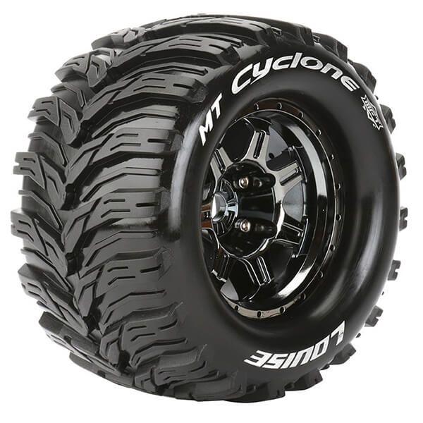 Louise RC MT-Cyclone 1:8 Sport 0&quot; Offset Hex 17mm Black Chrome (L-T3323BC)
