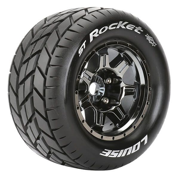 Louise RC ST-Rocket 1:8 Sport 0&quot; Offset Hex 17mm Black Chrome (L-T3324BC)