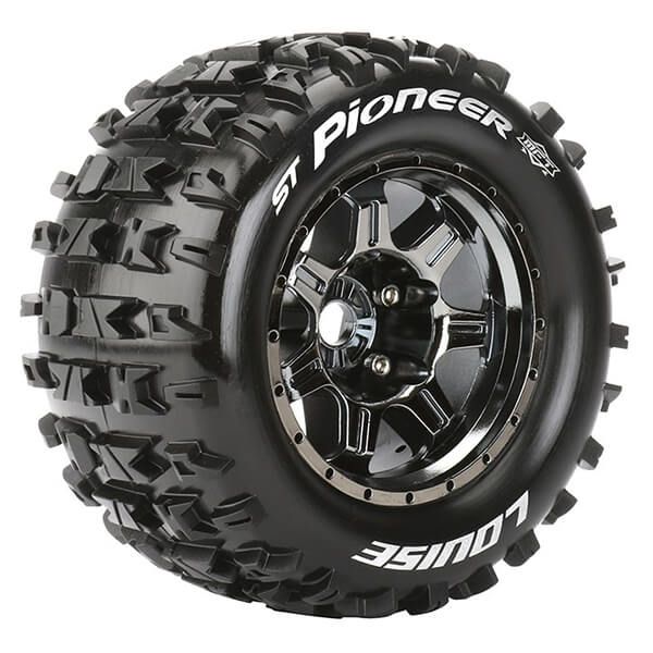 Louise RC ST-Pioneer 1:8 Sport 0&quot; Offset Hex 17mm Black Chrome (L-T3325BC)