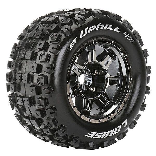 Louise RC ST-Uphill 1:8 Sport 0&quot; Offset Hex 17mm Black Chrome (L-T3326BC)