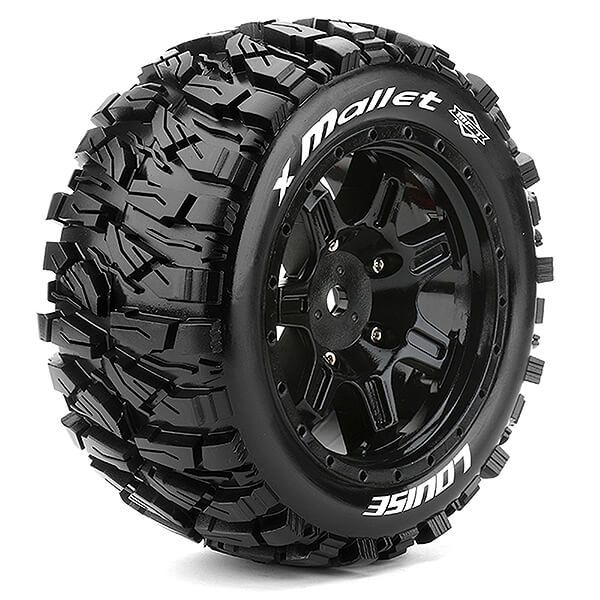 Louise RC X-Mallet Black Arrma Kraton 8S Mounted 24mm Hex (L-T3350BM)