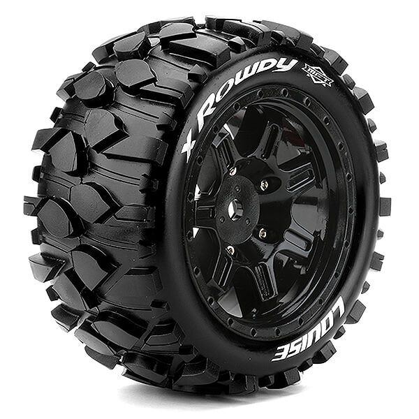 Louise RC X-Rowdy Black Arrma Kraton 8S Mounted 24mm Hex (L-T3351BM)