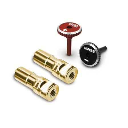 MR33 Quick Lock Gold Bullet Set 5mm - Red/Black (2) (MR33-QLB-5)
