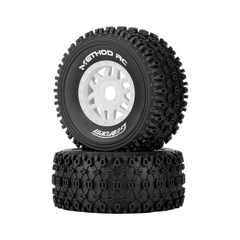 Method Geoform 1/8 SC Tyres On 17mm Hex White Wheels (Pr) (MTD0303W)