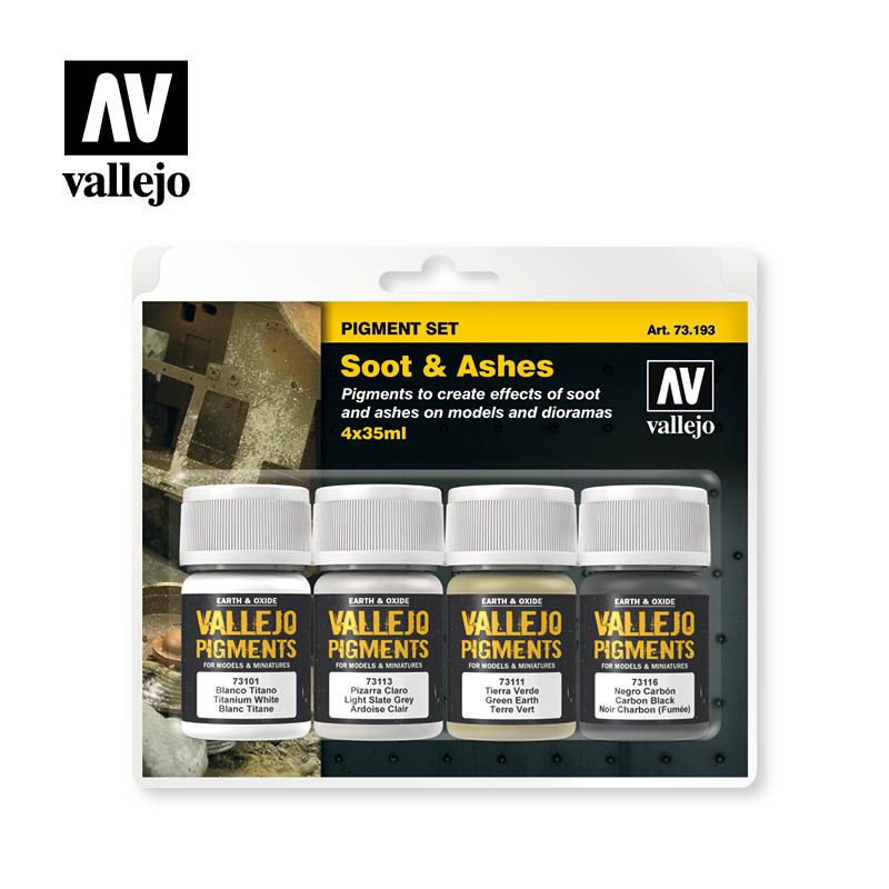 AV Vallejo Pigment Set - Soot &amp; Ashes (VAL73193)