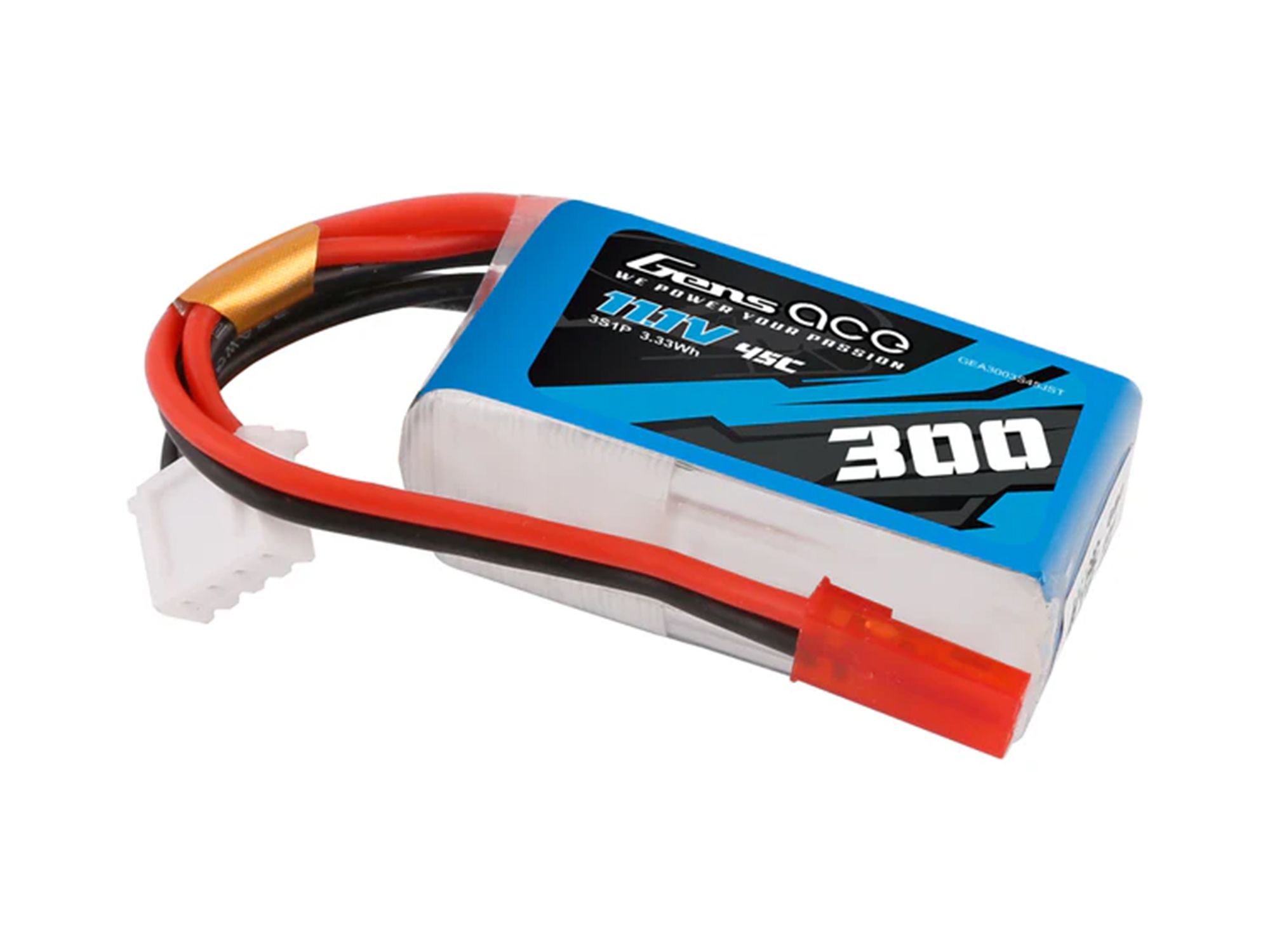 Gens Ace Li-Po 3S 11.1V 300mAh 45C with JST (O-G3S0300-45JST)