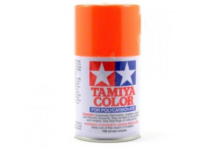 Tamiya PS Polycarbonate Clear Bodyshell Paint - Full Range - PS-24 Fluorescent Orange