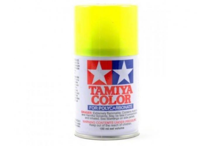 Tamiya PS Polycarbonate Clear Bodyshell Paint - Full Range - PS-27 Fluorescent Yellow