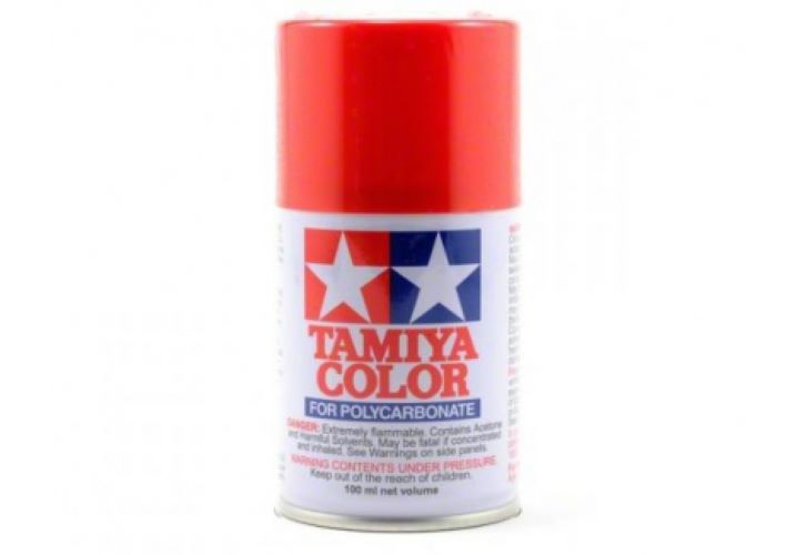 Tamiya PS Polycarbonate Clear Bodyshell Paint - Full Range - PS-34 Bright Red