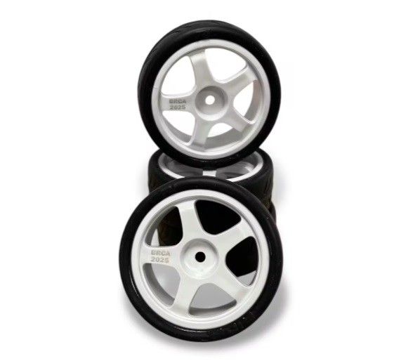 Ride FWD Belted Cut Slick Tyres - 5 Spoke Wheels - White - 4pcs - BRCA/KOC 2025 (RI-36088)