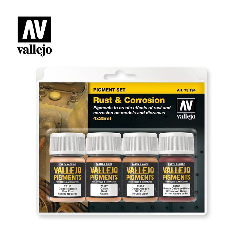AV Vallejo Pigment Set - Rust &amp; Corrosion (VAL73194)