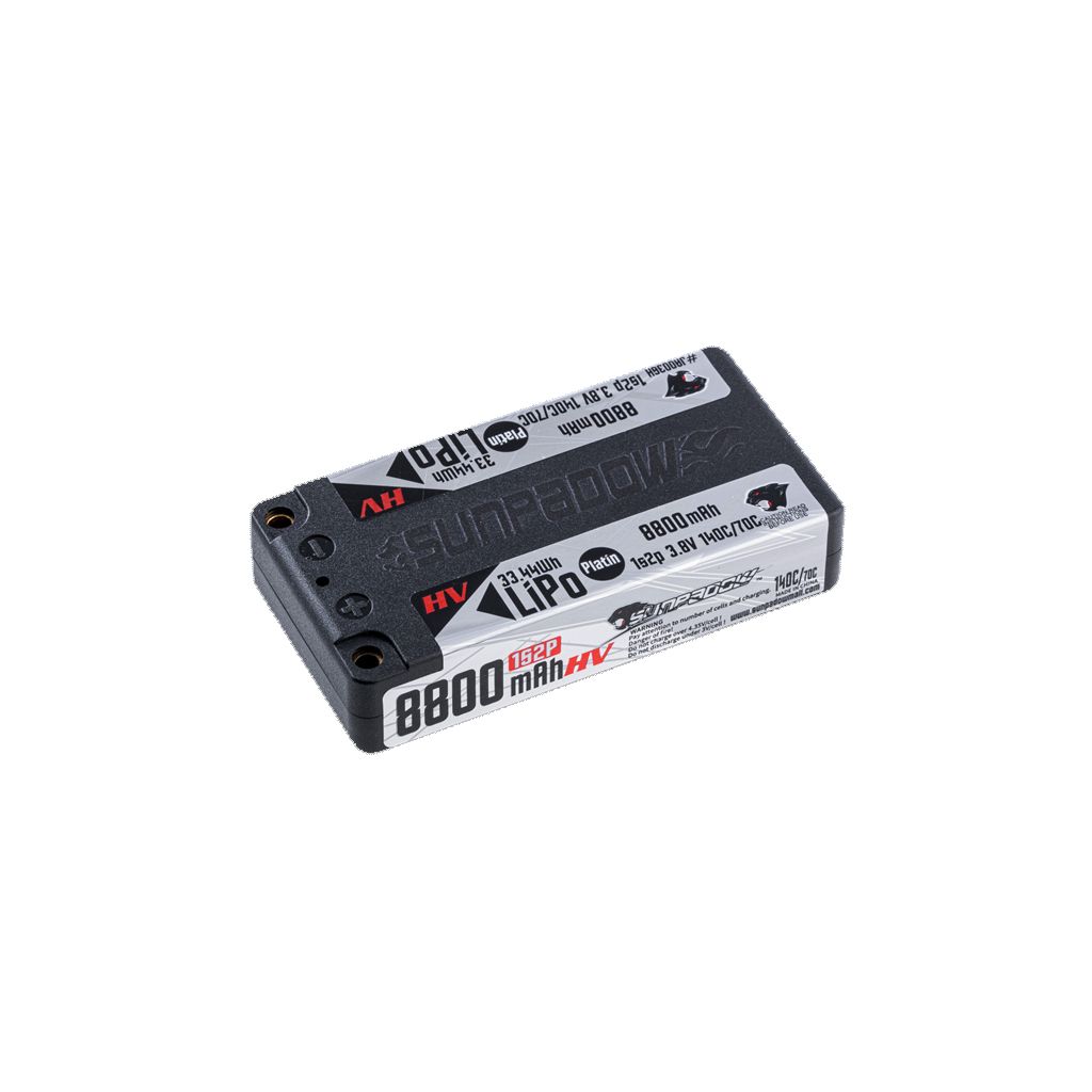 Sunpadow Lipo 8800 1S2P 3.8V 1S 140C Shorty Platin (SUJA0036H)