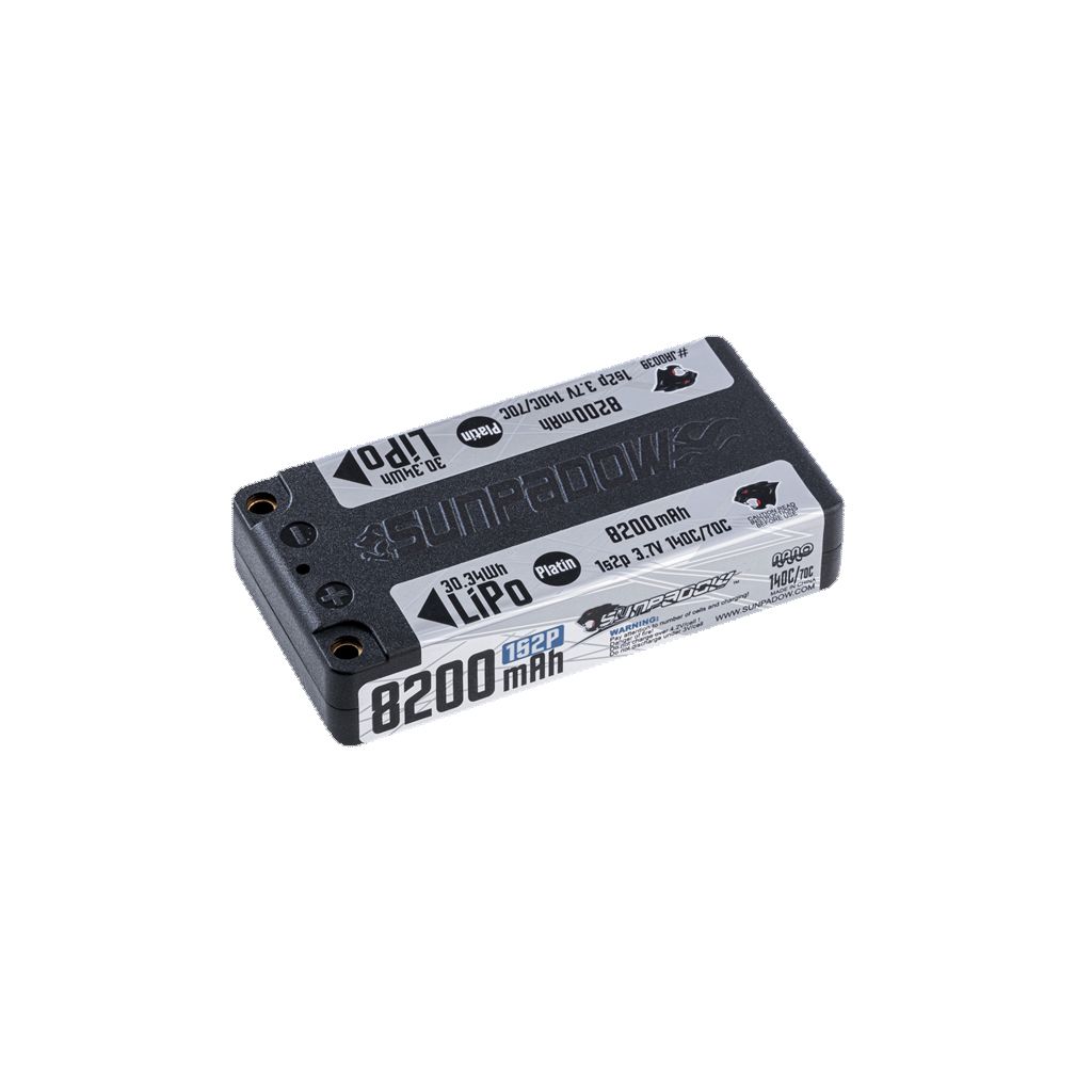Sunpadow Lipo 8200 1S2P 3.7V 1S 140C Shorty Platin (SUJA0039)