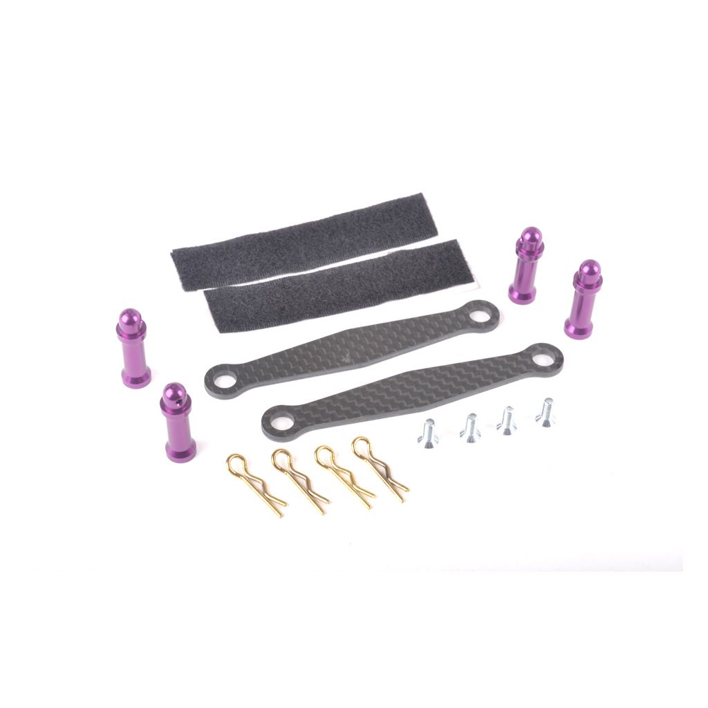Schumacher Purple Alloy Battery Posts and C/F Straps (U2218)
