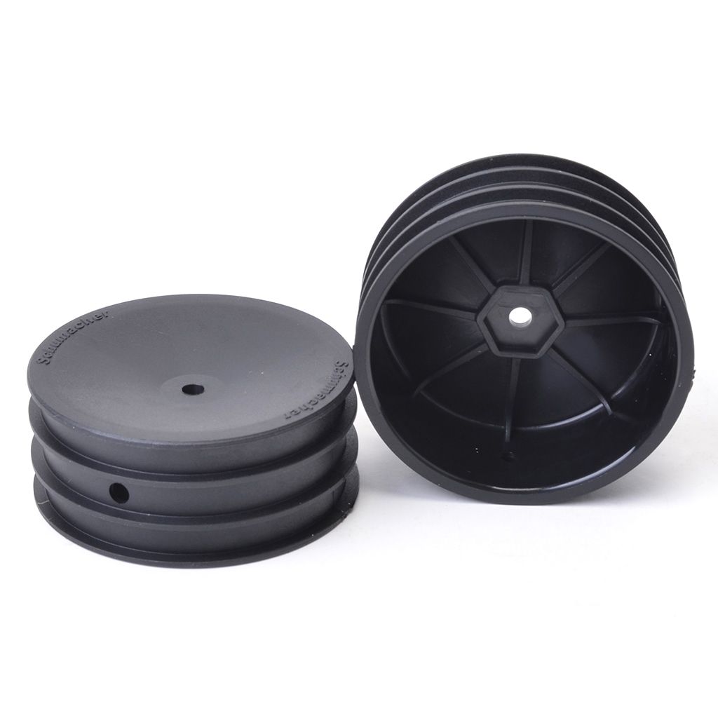 Schumacher Wheel; Hex Front - Black - 2wd - pr (U4367)