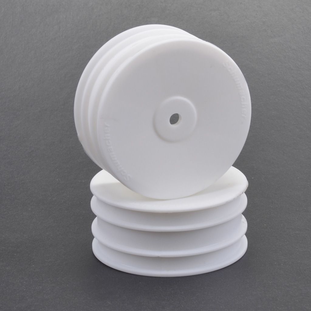Schumacher Wheel; Hex Front - White - 4wd - pr (U4496)