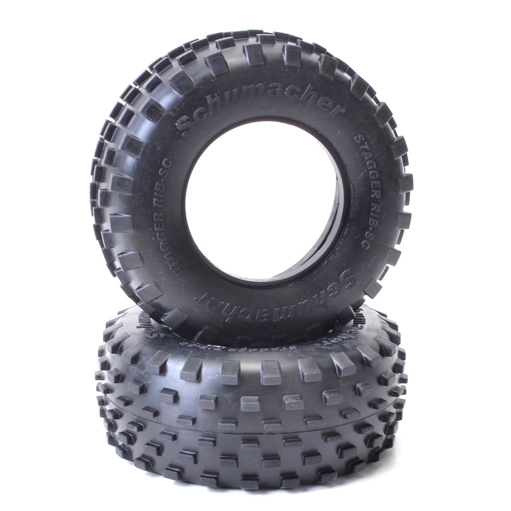 Schumacher Short Course Stagger Rib Tyre - Yellow (U6781)