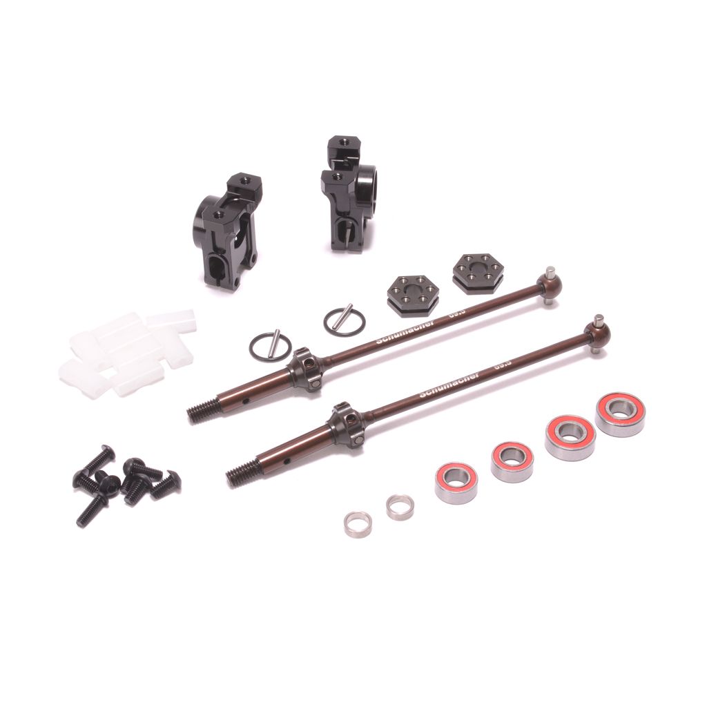 Schumacher Option Alloy Rear Hub / CVD Assembly (-2mm) - L1R (U8681)