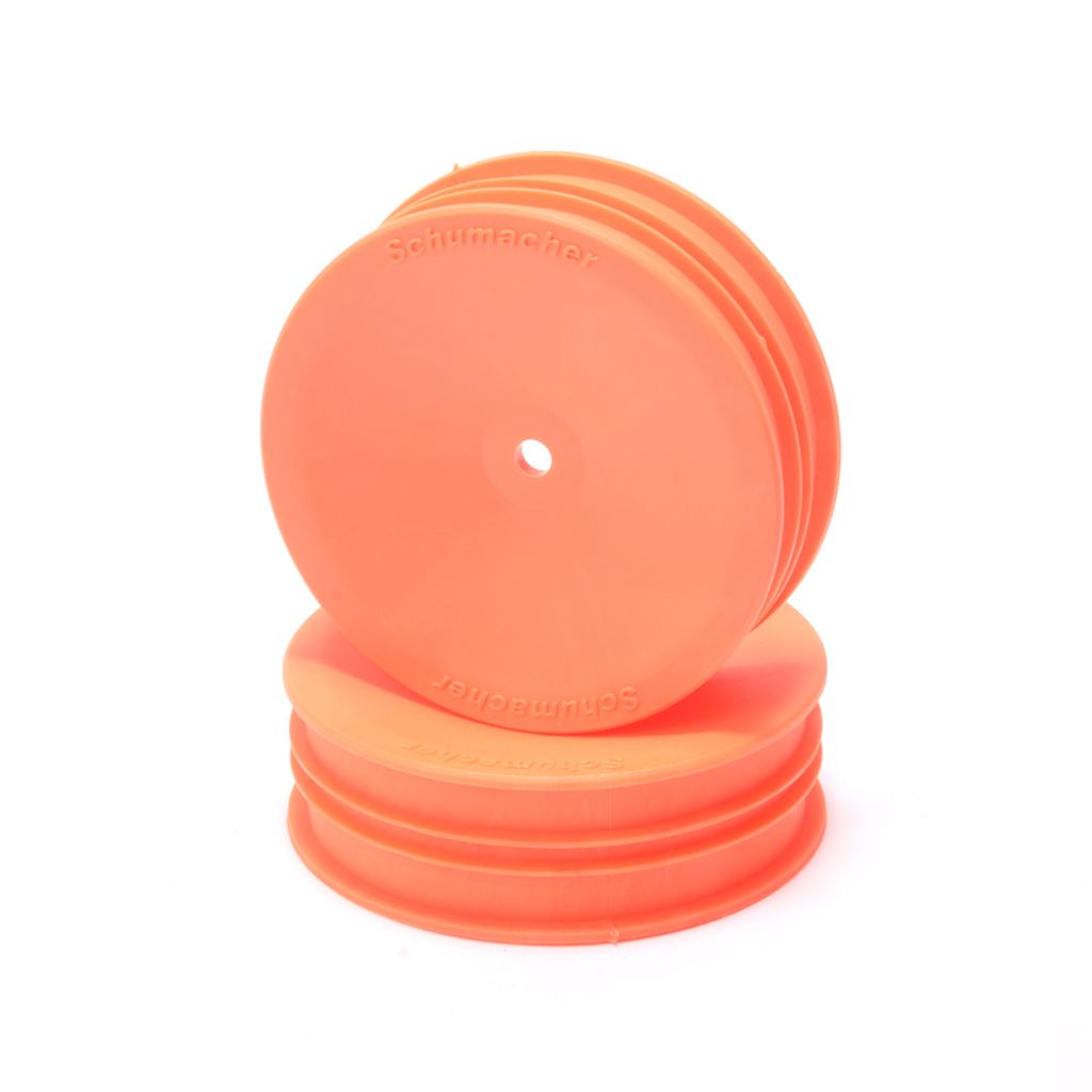 Schumacher Wheel; Hex - Front Slim - 2WD - Orange -pr (U8683)
