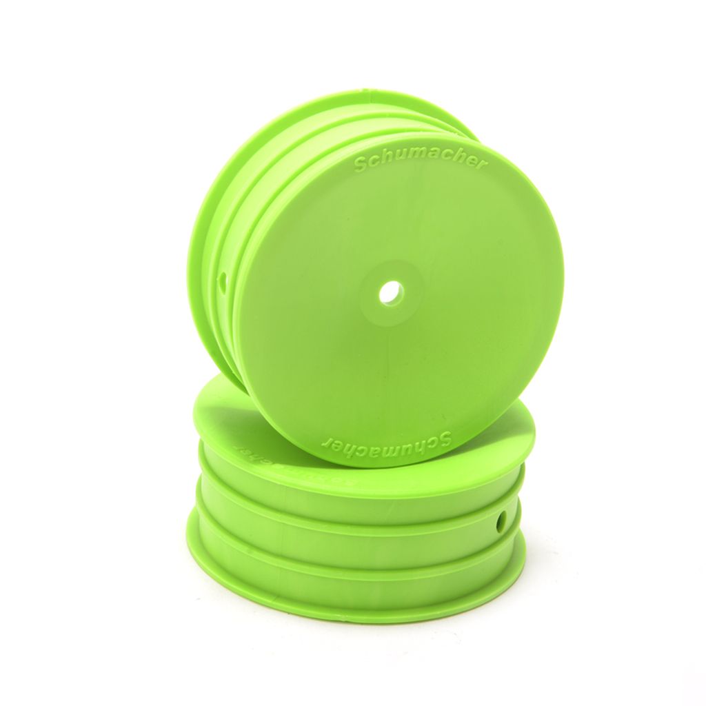 Schumacher Wheel; Hex Front - Green - 2WD - pr (U8685)