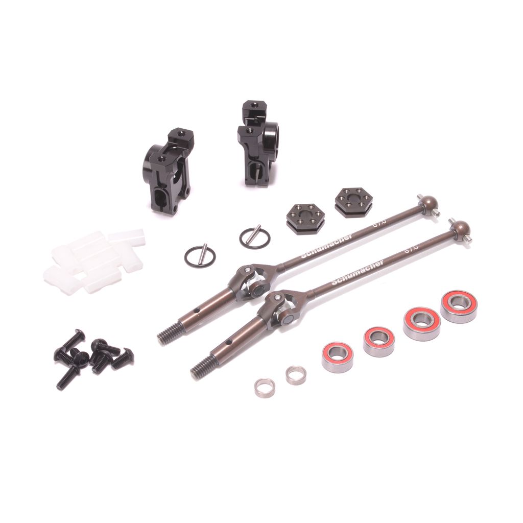 Schumacher Optional Alloy Rear Hub / UJ Assembly (-2mm) - L1R (U8802)