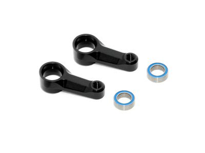 Xray X4 Alu Dual Steering Arm - Black + Ball-Bearings (2) (XR302517-K)