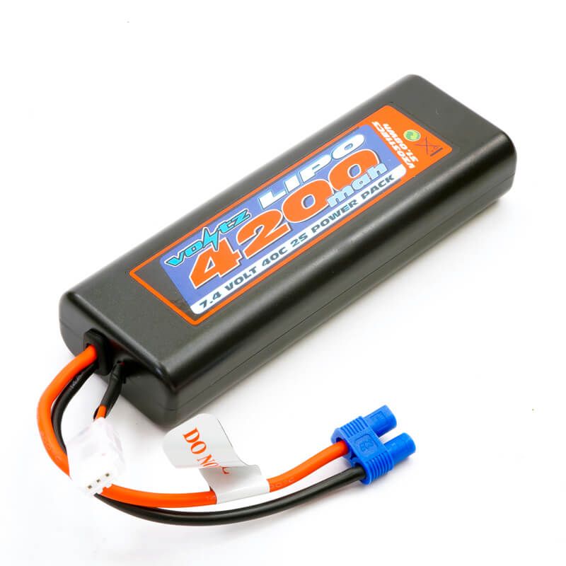 Voltz 4200mAh Round/Oval Case 2s 40C 7.4V Lipo Stick Pack EC3 (VZ0311EC3)