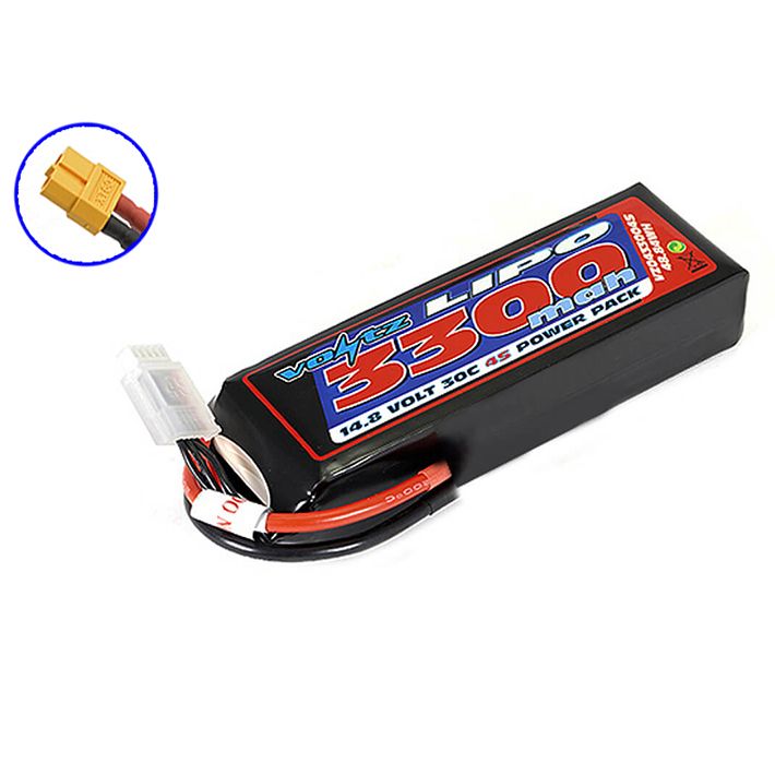 Voltz 3300mAh 14.8V 30C LiPO W/XT60 331G 135Mm X 25Mm X44Mm (VZ0433004SXT60)