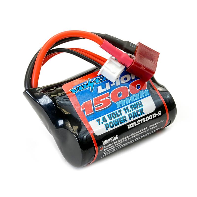 Voltz Li-Ion 7.4V 1500Mah Short Battery With Deans T-Plug (VZL21500D-S)