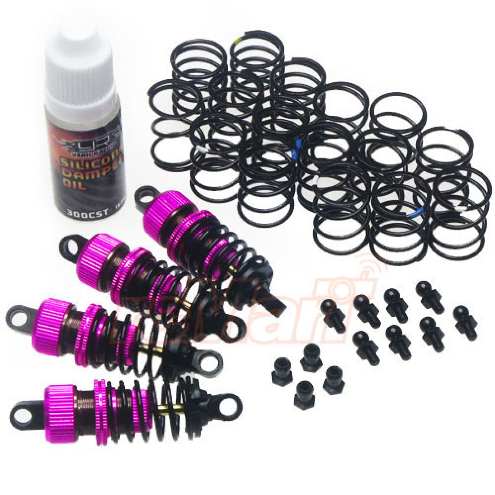 Yeah Racing Shock-Gear 55mm Damper Set for 1/10 RC Touring Car Pink (DSG-0055PK)