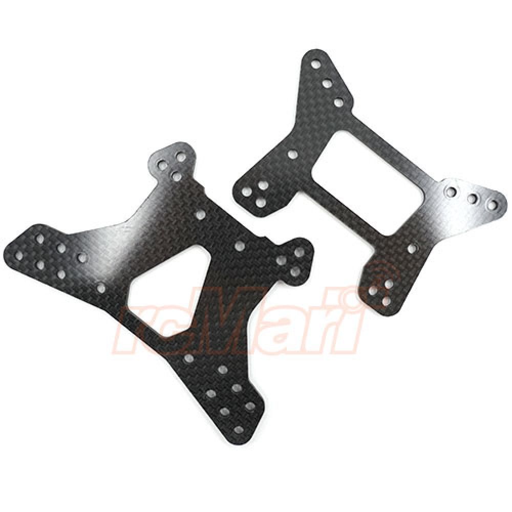 Yeah Racing Front &amp; Rear Graphite Damper Mount For Tamiya Top Force (TATF-001)