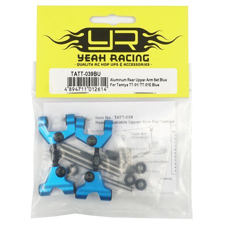 yeah Racing Aluminium Rear Upper Arm Set Blue Tamiya TT-01/ TT-01E Blue (TATT-039BU)
