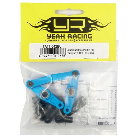 Yeah Racing Aluminium Steering Set Tamiya TT-01E Blue (TATT-042BU)