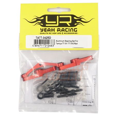 Yeah Racing Aluminium Steering Set Tamiya TT-01E Red (TATT-042RD)