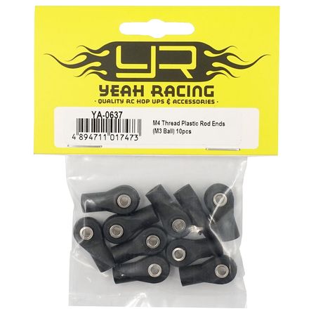Yeah Racing M4 Thread Plastic Rod Ends (M3 Ball) 10pcs (YA-0637)