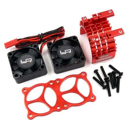 Yeah Racing Aluminium 540 550 Motor Heat Sink w/Twin Tornado High Speed Fan Red (YA-0643RD)
