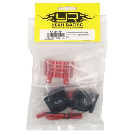 Yeah Racing Aluminium 540 550 Motor Heat Sink w/Twin Tornado High Speed Fan Orange (YA-0643OR)
