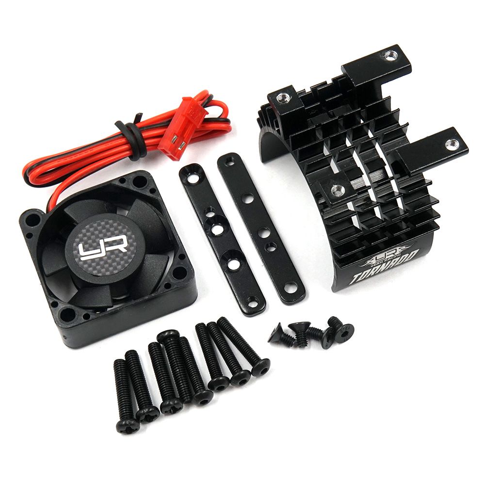 Yeah Racing Aluminium 540 &amp; 550 Motor Heat Sink w/Tornado High Speed Fan Black (YA-0653BK)