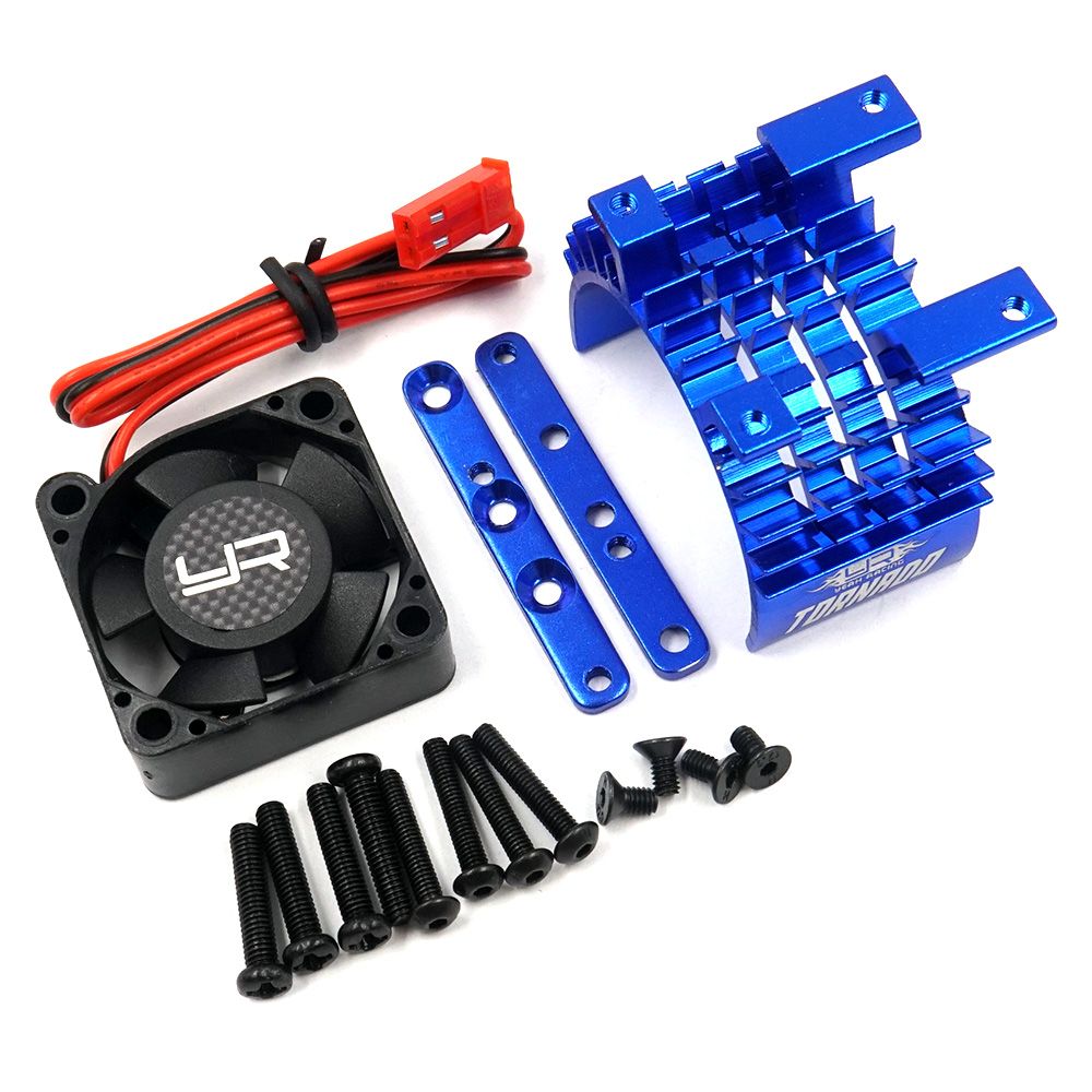 Yeah Racing Aluminium 540 &amp; 550 Motor Heat Sink w/Tornado High Speed Fan Blue (YA-0653BU)
