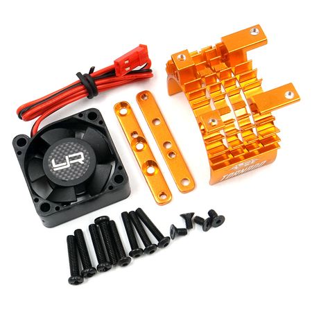 Yeah Racing Aluminium 540 &amp; 550 Motor Heat Sink w/Tornado High Speed Fan Orange (YA-0653OR)