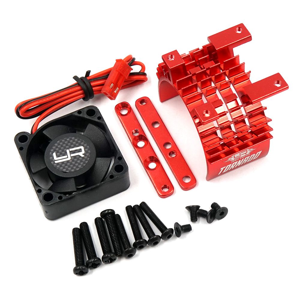 Yeah Racing Aluminium 540 &amp; 550 Motor Heat Sink w/Tornado High Speed Fan Red (YA-0653RD)