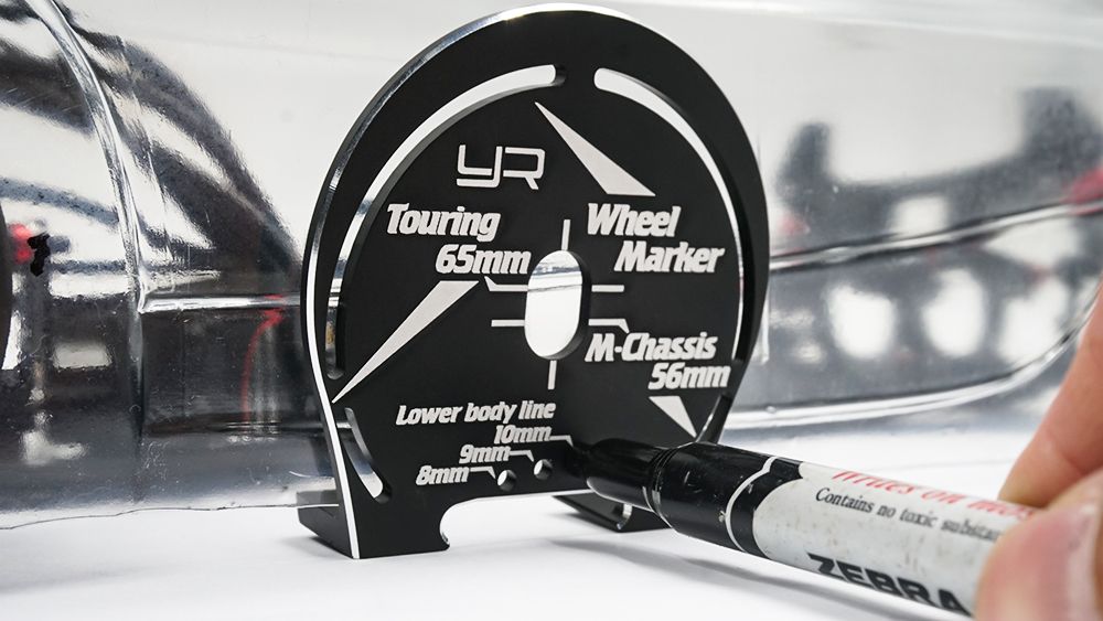 Yeah Racing Aluminum Wheel Well Marker For 1:10 Touring &amp; M-Chassis - Black (YT-0203BK)