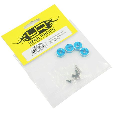 Yeah Racing Aluminium 5mm Wheel Adapter Set 12mm Hex Blue (WA-031BU)