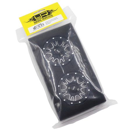 Yeah Racing 2.2 Aluminium CNC 12 Spoke Beadlock Wheel w/Wheel Hub 2pcs Black (WL-0119BK)