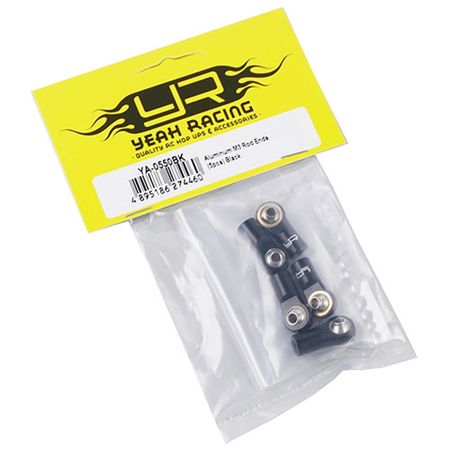 Yeah Racing Aluminium M3 Rod Ends (5pcs) Black (YA-0550BK)