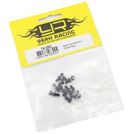 Yeah Racing Steel 4.8mm Ballstud M3 5mm Thread 10pcs (YA-0562)