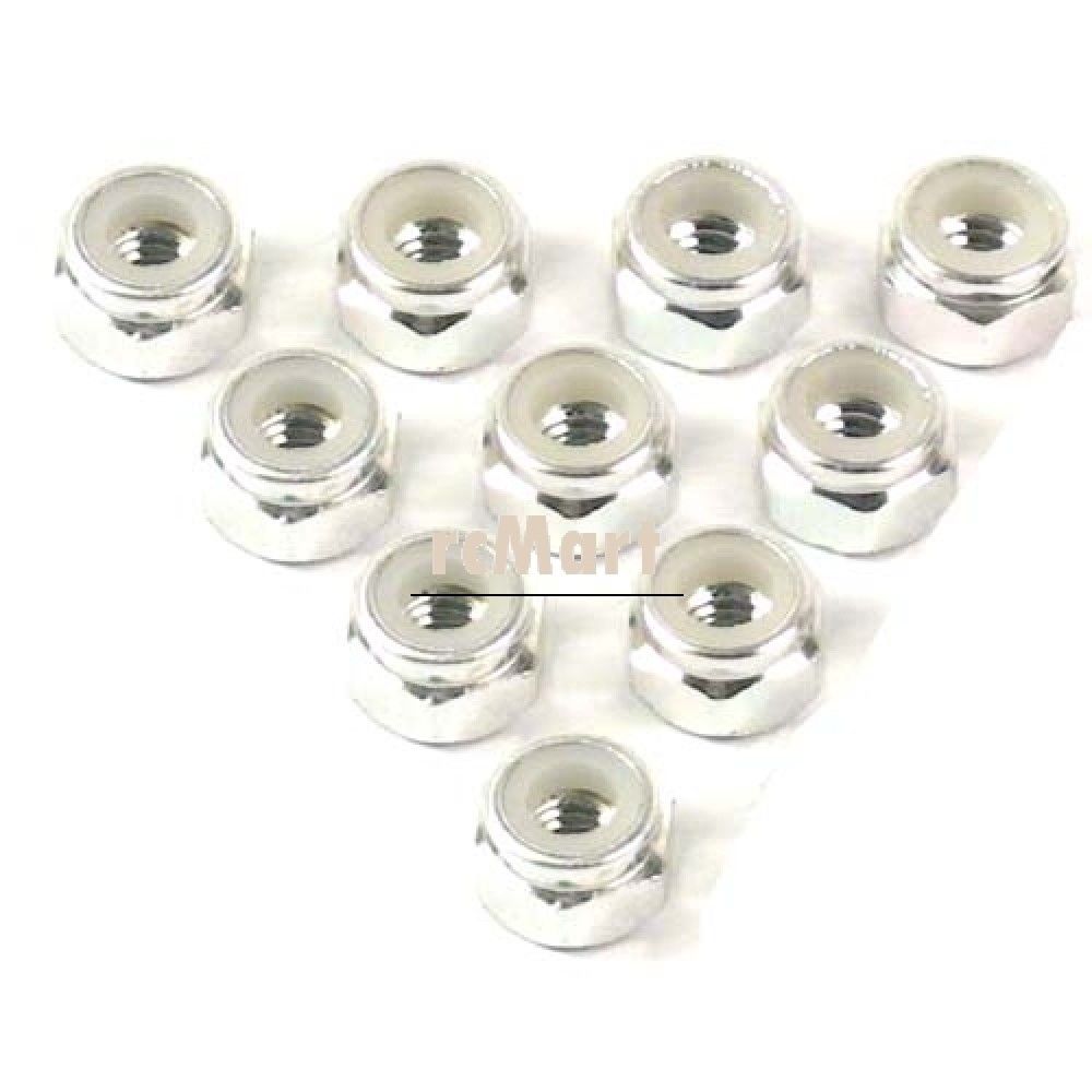 Yeah Racing 4mm Aluminium Lock Nut 10pcs Silver (LN-M4-SV)