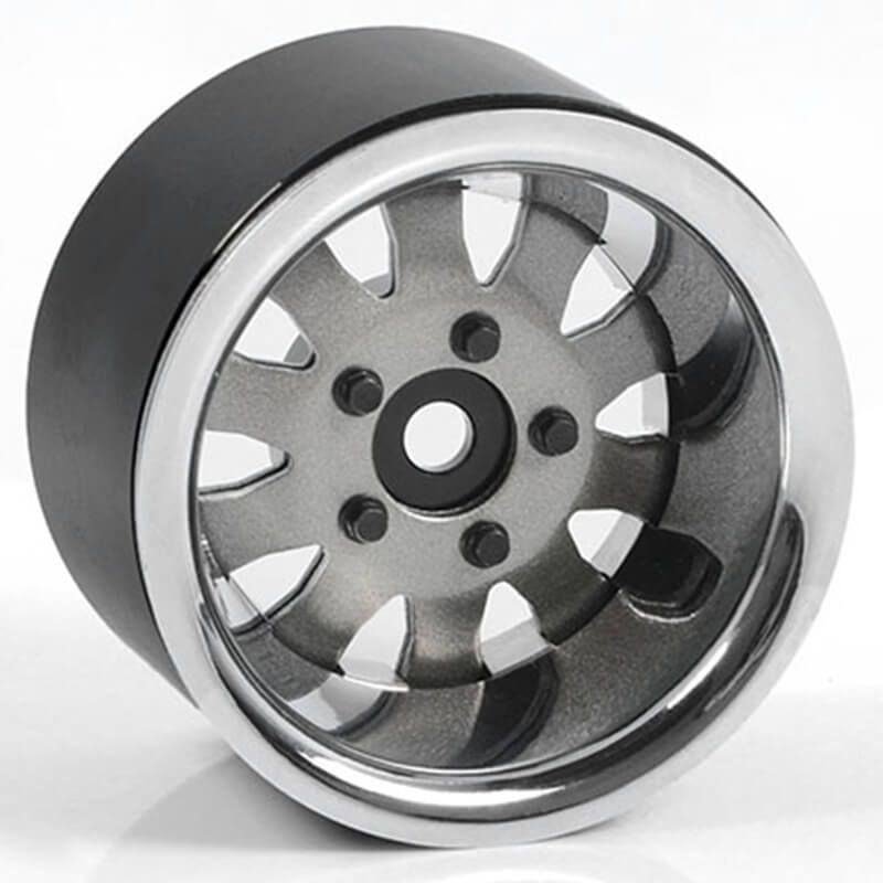 RC4WD 1.9&quot; 5 Lug Steel Wheels W/Beauty Ring (Silver) (Z-W0327)